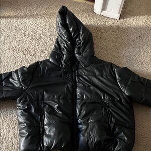 Fashion Nova Quilted Black Hooded Jacket